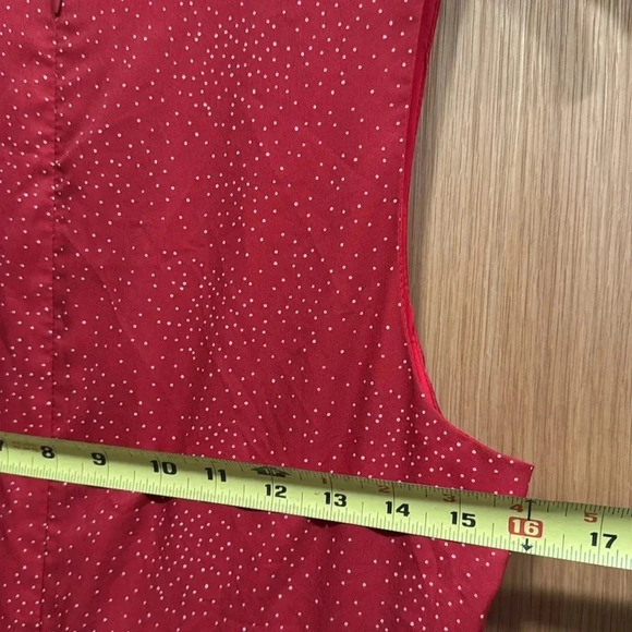 Red PolkaDot keyhole front bow tie flare dress - Picture 8 of 10